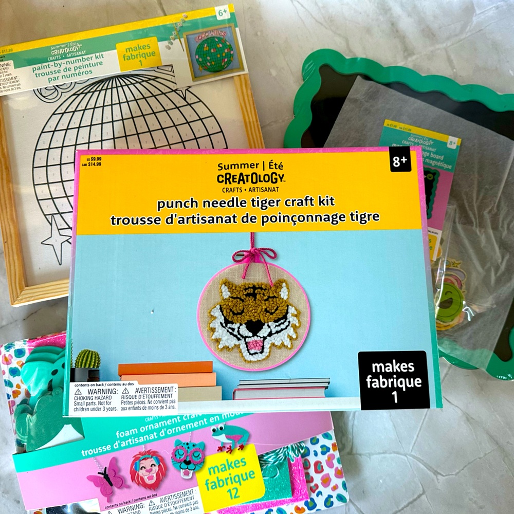 Set of 4 Creatology Kids Craft Kit Bundle – Punch Needle, Foam Ornaments & Paint